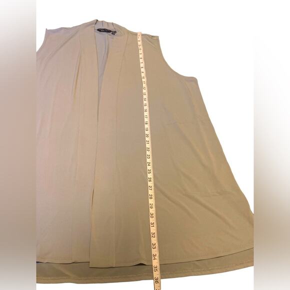 Susan Graver Every Day Duster Vest Topper Sleeveless Liquid Knit Gray Size XL - Picture 7 of 7